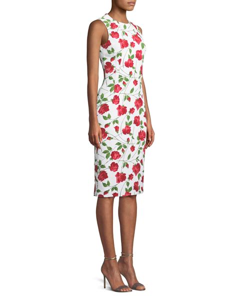 michael kors rose print sheath dress|Floral Stretch Cady Sheath Dress .